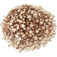 Decorațiune din lemn pentru scrapbooking - Amestec de stele, 100 bucăți