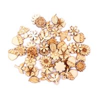 Decorație din lemn pentru scrapbooking - Mix de decorații de pădure, 50 bucăți