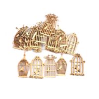 Decoratiune de lemn pentru scrapbooking - Colivii pentru pasari, 25 bucati