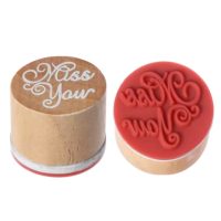 Răzuitor vintage rotund pentru scrapbooking cu inscripția - Mi-e dor de tine