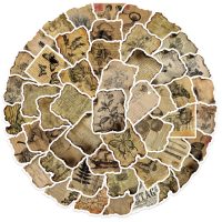 Autocolante vintage pentru scrapbooking - Cu motive de scriere, 50 bucăți