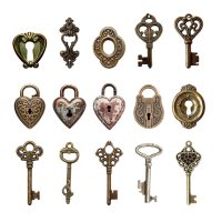 Autocolante vintage pentru scrapbooking - Castel cu cheie, 30 bucăți