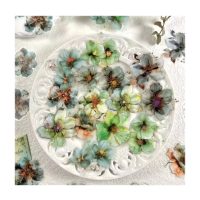 Abțibăcuțe cu flori pentru scrapbooking - Verzi, 20 bucăți