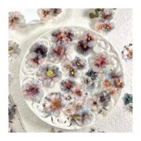 Abțibăcuțe cu flori pentru scrapbooking - Roșu-violet, 20 bucăți