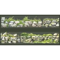 Banda Washi din plastic pentru scrapbooking cu model de zid de piatră - Verde, 2 metri