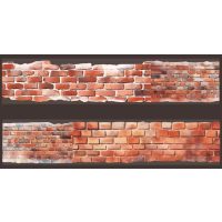 Banda Washi din plastic pentru scrapbooking cu model de zid de piatră - Roșie, 2 metri