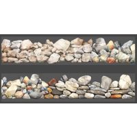 Banda Washi din plastic pentru scrapbooking cu model de zid de piatră - Gri, 2 metri