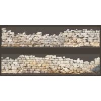 Banda de Washi din plastic pentru scrapbooking cu motiv de zid de piatră - Maro, 2 metri