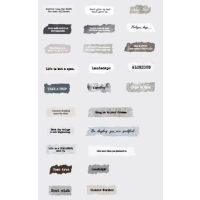 Autocolante de Scrapbooking - Nuante de gri, 50 buc