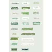 Autocolante de text pentru scrapbook - Verde translucid, 50 bucăți