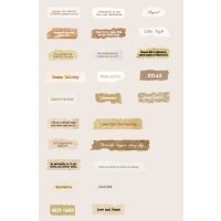 Autocolante de text pentru scrapbook - Maro translucid, 50 bucăți