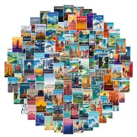 Autocolante pentru scrapbook - Motive globetrotter, 108 bucăți