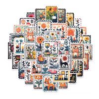 Scrapbooking autocolante retro cu animale - 50 bucăți