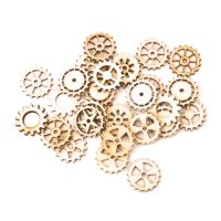 Scrapbooking ornament din lemn - Roată dințată, 50 bucăți