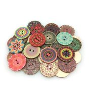 Scrapbooking butoane retro din lemn - 30 bucăți