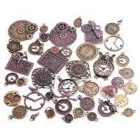 Scrapbooking decorațiuni metalice steampunk - Set antic, 40 bucăți