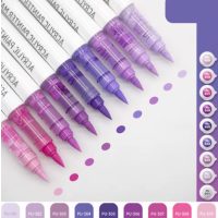 Set de pensule acrilice pentru scrapbooking - Serie purpurie, 9 bucăți