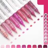 Set de pensule acrilice pentru scrapbooking - Serie roz dulce, 9 bucăți