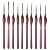 Pensule miniatură pentru detalii fine - 10 bucăți