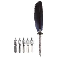 Set de scrapbooking cu stilou de caligrafie și vârfuri de rezervă - Albastru închis