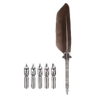 Set de scrapbooking cu pană de scris și vârfuri de rezervă - Gri închis