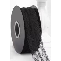 Scrapbooking dantelă - Neagră, 45 metri
