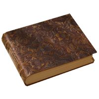Jurnal de scrapbooking lat cu coperti din piele - Maro, modelat
