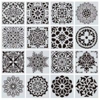 Set de șabloane pentru desenat - Model mandala, 16 bucăți