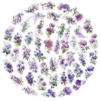 Stickere de scrapbooking - Flori violete, 50 bucăți