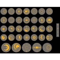 Stickere de scrapbooking - Aurii cosmici, 70 bucăți