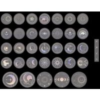 Autocolante de Scrapbooking - Spațiu Argintiu, 70 bucăți