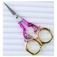 Foarfeci metalice pentru scrapbooking cu fenix - Violet-aurii