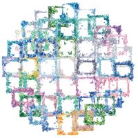 Autocolante pentru scrapbooking - Rame cristaline cu fluturi, 110 bucăți