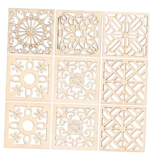 Foto - Decorație din lemn pentru scrapbooking - Mix de rame cu model, 20 bucăți