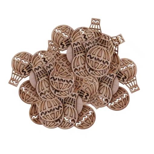 Foto - Decorație din lemn pentru scrapbooking - Balonase cu aer cald, 100 bucăți