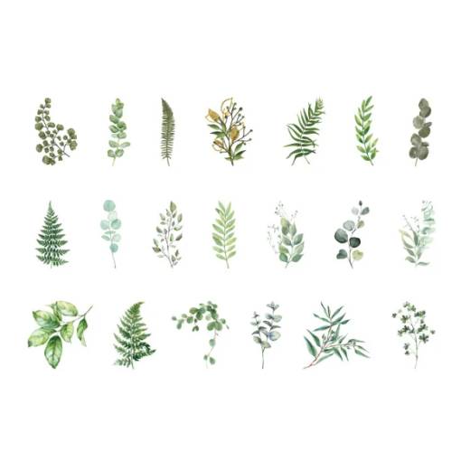 Foto - Autocolante de scrapbooking - Frunze si flori 01, 40 bucati