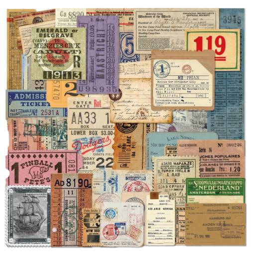 Foto - Autocolante vintage estetice de scrapbooking - 50 bucăți