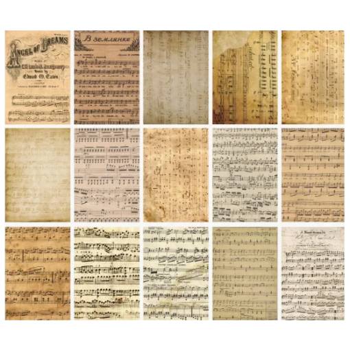 Foto - Hârtie decorativă de scrapbooking pentru decoupage - Note, 30 foi