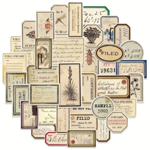 Foto - Autocolante vintage pentru scrapbooking - 70 bucăți