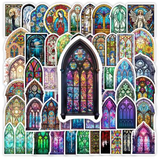 Foto - Autocolante de scrapbooking pentru vitrine - 60 bucăți