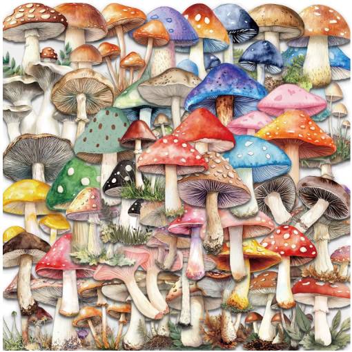 Foto - Abțibilduri Scrapbooking - Ciuperci, 50 bucăți
