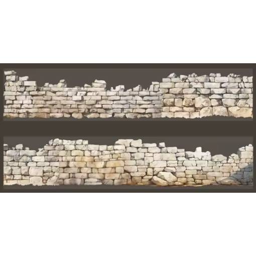 Foto - Banda de Washi din plastic pentru scrapbooking cu motiv de zid de piatră - Maro, 2 metri