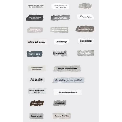 Foto - Autocolante de Scrapbooking - Nuante de gri, 50 buc