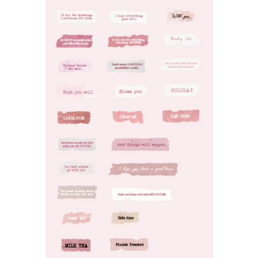 Foto - Autocolante de Scrapbooking - Nuante de roz, 50 buc