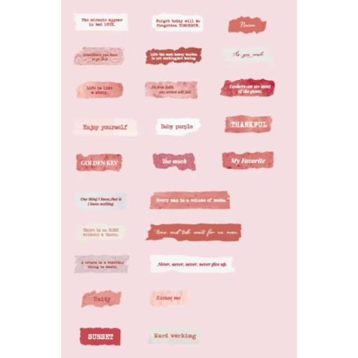 Foto - Autocolante de text pentru scrapbook - Roșu translucid, 50 bucăți