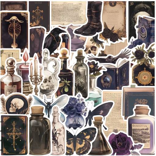 Foto - Autocolante întunecate pentru scrapbook - 50 bucăți