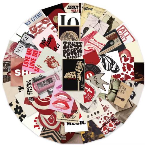 Foto - Autocolante retro pentru scrapbooking - Stickere Fete, 50 de bucăți