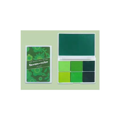 Foto - Paletă de scrapbooking cu culori de cerneală - Șapte nuanțe de verde