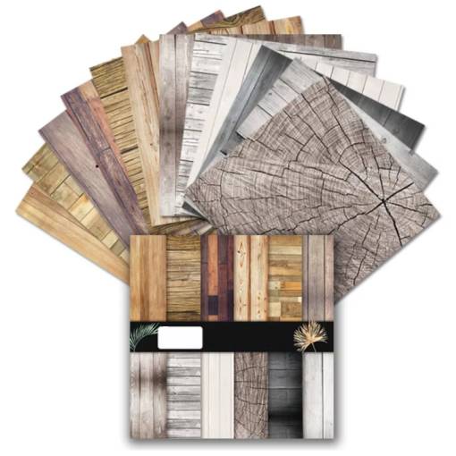 Foto - Hârtie decorativă care imită lemnul - 24 foi cu 12 modele