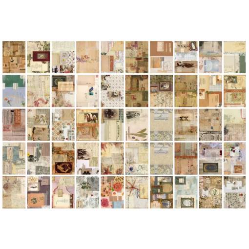 Foto - Bloc de scrapbooking din hârtie decorativă cu modele - 100 de foi, model E